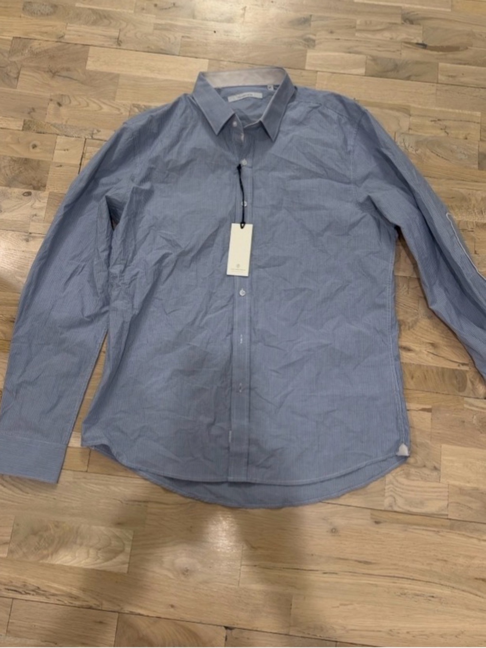 NWT 7 Diamonds Light Blue Pinstripe Shirt Jacket | XL